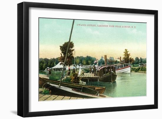 Auburn, New York - Owasco Outlet at Lakeside Park-Lantern Press-Framed Art Print