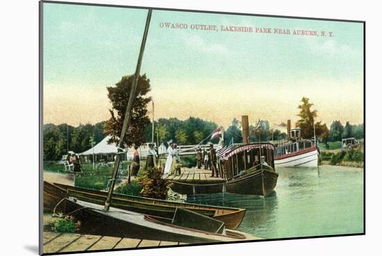 Auburn, New York - Owasco Outlet at Lakeside Park-Lantern Press-Mounted Art Print