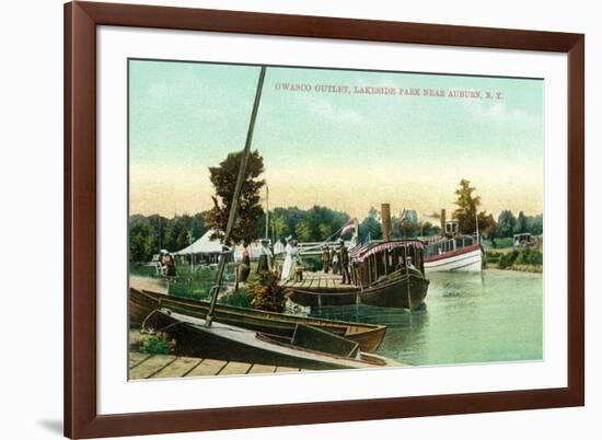 Auburn, New York - Owasco Outlet at Lakeside Park-Lantern Press-Framed Premium Giclee Print