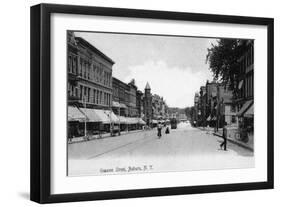 Auburn, New York - View Down Genesee Street-Lantern Press-Framed Art Print