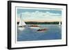 Auburn, New York - View of Sail and Motor Boats on Owasco Lake-Lantern Press-Framed Art Print