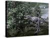 Aucasaurus Dinosaur Amongst Wollemia Trees and Onychiopsis Plants-Stocktrek Images-Stretched Canvas