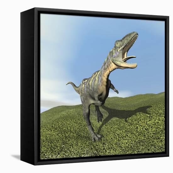 Aucasaurus Dinosaur Bellows a Loud Roar-null-Framed Stretched Canvas
