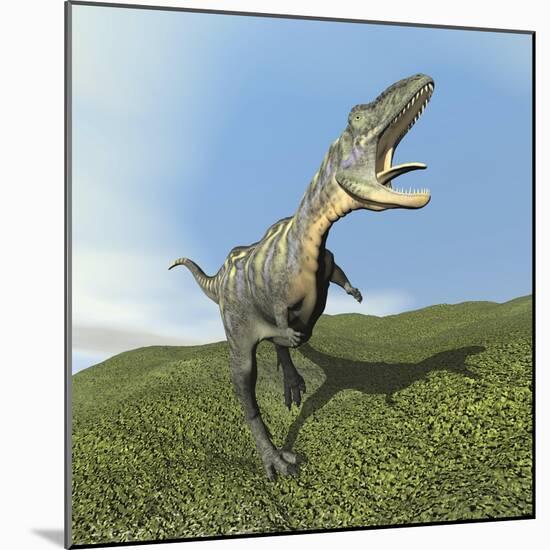 Aucasaurus Dinosaur Bellows a Loud Roar-null-Mounted Art Print