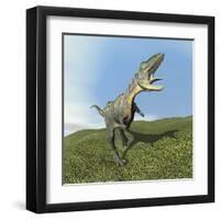 Aucasaurus Dinosaur Bellows a Loud Roar-null-Framed Art Print