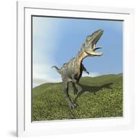 Aucasaurus Dinosaur Bellows a Loud Roar-null-Framed Art Print