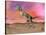 Aucasaurus Dinosaur Roaring in the Desert by Sunset-null-Stretched Canvas