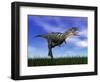 Aucasaurus Dinosaur Running in the Grass-null-Framed Art Print