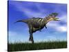 Aucasaurus Dinosaur Running in the Grass-null-Stretched Canvas