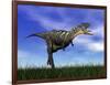 Aucasaurus Dinosaur Running in the Grass-null-Framed Art Print