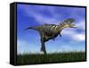 Aucasaurus Dinosaur Running in the Grass-null-Framed Stretched Canvas