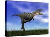 Aucasaurus Dinosaur Running in the Grass-null-Stretched Canvas