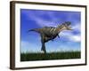 Aucasaurus Dinosaur Running in the Grass-null-Framed Art Print