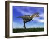 Aucasaurus Dinosaur Running in the Grass-null-Framed Art Print