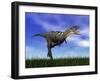 Aucasaurus Dinosaur Running in the Grass-null-Framed Art Print