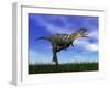 Aucasaurus Dinosaur Running in the Grass-null-Framed Art Print