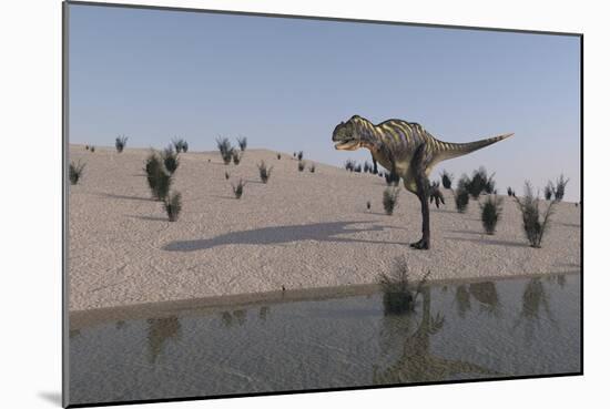 Aucasaurus Running Along the Shore-null-Mounted Art Print