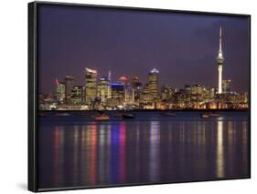 Auckland Cbd, Skytower and Waitemata Harbor, North Island, New Zealand-David Wall-Framed Photographic Print