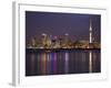 Auckland Cbd, Skytower and Waitemata Harbor, North Island, New Zealand-David Wall-Framed Photographic Print