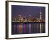 Auckland Cbd, Skytower and Waitemata Harbor, North Island, New Zealand-David Wall-Framed Photographic Print