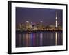 Auckland Cbd, Skytower and Waitemata Harbor, North Island, New Zealand-David Wall-Framed Photographic Print