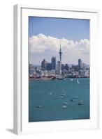 Auckland City Skyline and Auckland Harbour Seen from Devenport, North Island, New Zealand, Pacific-Matthew Williams-Ellis-Framed Photographic Print