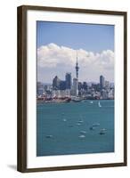 Auckland City Skyline and Auckland Harbour Seen from Devenport, North Island, New Zealand, Pacific-Matthew Williams-Ellis-Framed Photographic Print