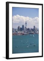 Auckland City Skyline and Auckland Harbour Seen from Devenport, North Island, New Zealand, Pacific-Matthew Williams-Ellis-Framed Photographic Print