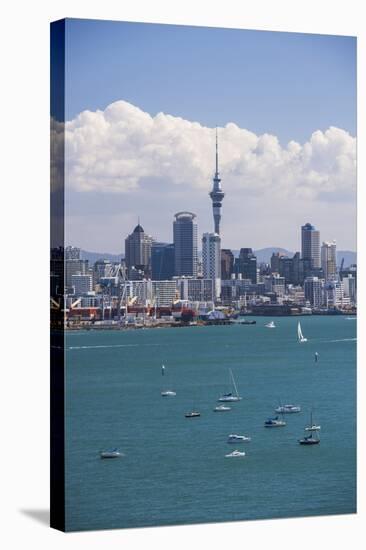 Auckland City Skyline and Auckland Harbour Seen from Devenport, North Island, New Zealand, Pacific-Matthew Williams-Ellis-Stretched Canvas