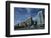 Auckland Ferry Terminal, and historic Ferry Building, Auckland waterfront, North Island, New Zealan-David Wall-Framed Photographic Print