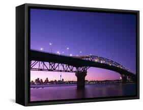 Auckland Harbour Bridge and Hauraki Gulf, Auckland, North Island, New Zealand-null-Framed Stretched Canvas