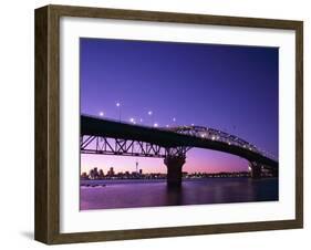 Auckland Harbour Bridge and Hauraki Gulf, Auckland, North Island, New Zealand-null-Framed Premium Photographic Print
