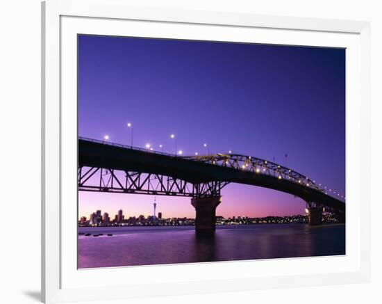 Auckland Harbour Bridge and Hauraki Gulf, Auckland, North Island, New Zealand-null-Framed Photographic Print