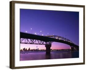Auckland Harbour Bridge and Hauraki Gulf, Auckland, North Island, New Zealand-null-Framed Photographic Print