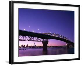 Auckland Harbour Bridge and Hauraki Gulf, Auckland, North Island, New Zealand-null-Framed Photographic Print