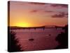 Auckland Harbour Bridge and Waitemata Harbour at Dusk, New Zealand-David Wall-Stretched Canvas
