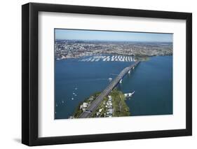 Auckland Harbour Bridge and Waitemata Harbour, Auckland, North Island, New Zealand-David Wall-Framed Photographic Print
