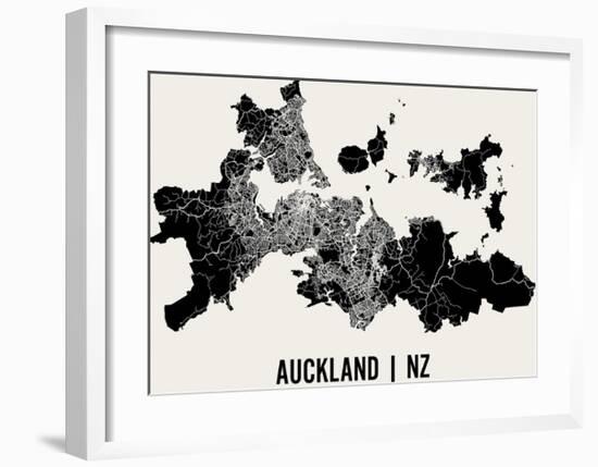 Auckland Map Art Print-null-Framed Art Print