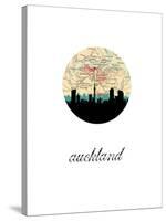 Auckland Map Skyline-Paperfinch 0-Stretched Canvas