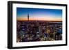 Auckland, New Zealand. The Auckland Skytower and harbor at night.-Micah Wright-Framed Photographic Print