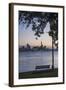 Auckland Skyline at Night Seen from Bayswater, Auckland, North Island, New Zealand, Pacific-Matthew Williams-Ellis-Framed Photographic Print