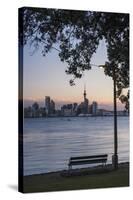Auckland Skyline at Night Seen from Bayswater, Auckland, North Island, New Zealand, Pacific-Matthew Williams-Ellis-Stretched Canvas