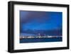 Auckland Skyline at Night Seen from Devenport, Auckland, North Island, New Zealand, Pacific-Matthew Williams-Ellis-Framed Photographic Print