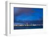 Auckland Skyline at Night Seen from Devenport, Auckland, North Island, New Zealand, Pacific-Matthew Williams-Ellis-Framed Photographic Print