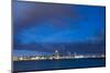 Auckland Skyline at Night Seen from Devenport, Auckland, North Island, New Zealand, Pacific-Matthew Williams-Ellis-Mounted Photographic Print