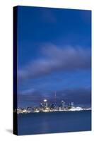 Auckland Skyline at Night Seen from Devenport, Auckland, North Island, New Zealand, Pacific-Matthew Williams-Ellis-Stretched Canvas