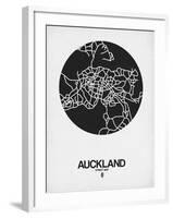 Auckland Street Map Black on White-NaxArt-Framed Art Print