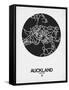 Auckland Street Map Black on White-NaxArt-Framed Stretched Canvas