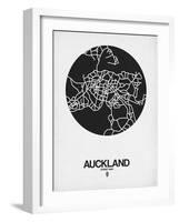 Auckland Street Map Black on White-NaxArt-Framed Art Print