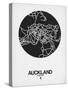 Auckland Street Map Black on White-NaxArt-Stretched Canvas